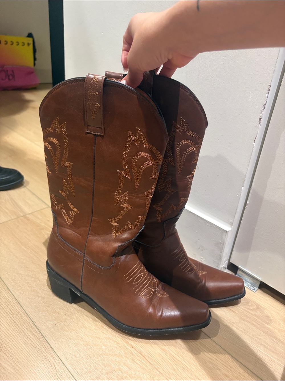 Dis studios brown cowboy boots